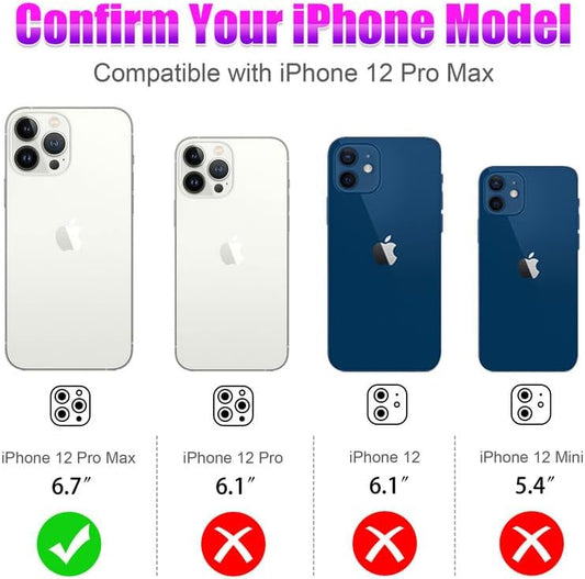 AGVEE 3+3 6 Pack for iPhone 12 Pro Max 6.7" Camera Lens Cover Protector, Bling Diamond & Bling Glitter Metal Ring 9H Tempered HD Glass Camera Cover Protector Film, Bling-Colorful