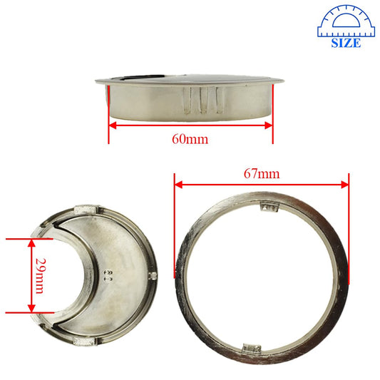 HAHIYO 2Pcs 2.4Inch/60mm Brushed Silver Zinc Alloy Desk Grommet Wire Grommet Cable Management Cord Hole Cover Desk Wire Hole Insert Wire Organizer for Computer Office Home School Equipment Systems