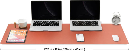 Large Cork Desk Mat - 47.2"x 17" Desk Pad for Office and Home - Ideal for Large Mouse Pad and Desk Mats on Top of Desks(Orange)