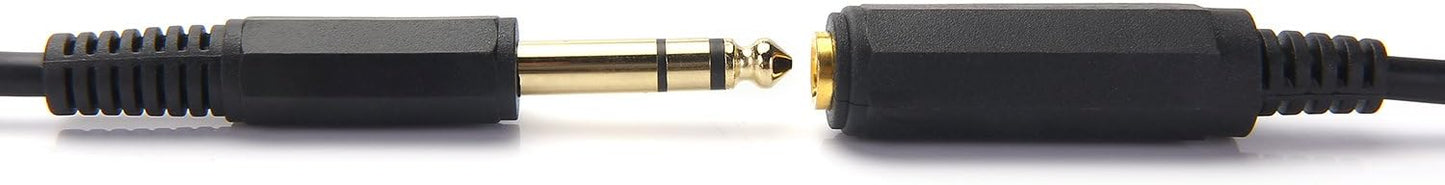 Disino 15FT 1/4 Inch Male to Female Stereo Extension Cable Gold Plated Quarter inch Headphone Extension Cable Cord
