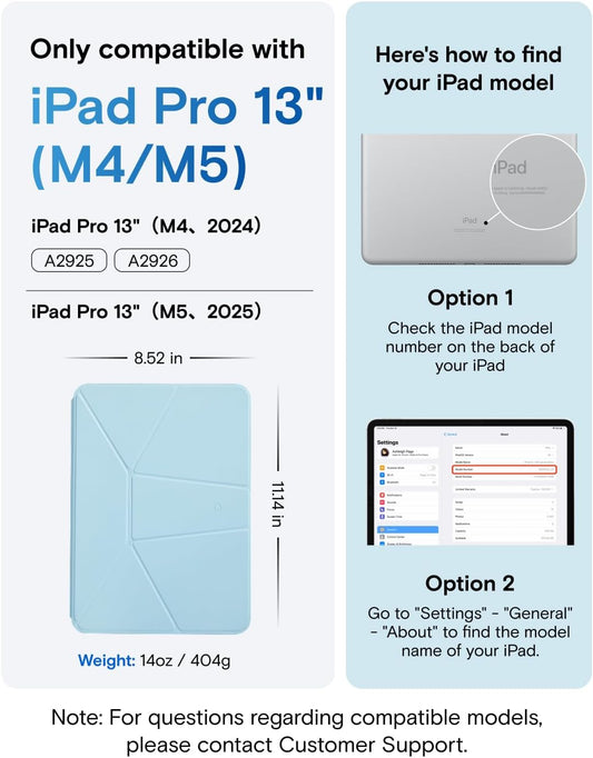 MOFT Dynamic Folio Case for iPad Pro 13-inch(M5 2025/M4 2024), Silm Magnetic Stand Case with 20+ Viewing Angles, Auto Wake/Sleep, Ultra Thin, Soothing Mist x Misty Cove