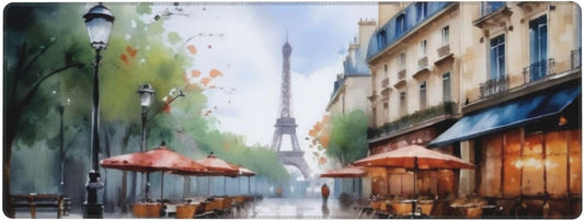 Gaming Mouse Pad, Large Non-Slip Rubber Base Mousepad, Keyboard Mouse Mat, Desk Pad with Stitched Edges, 31.5x11.8inch, Elfa Tower