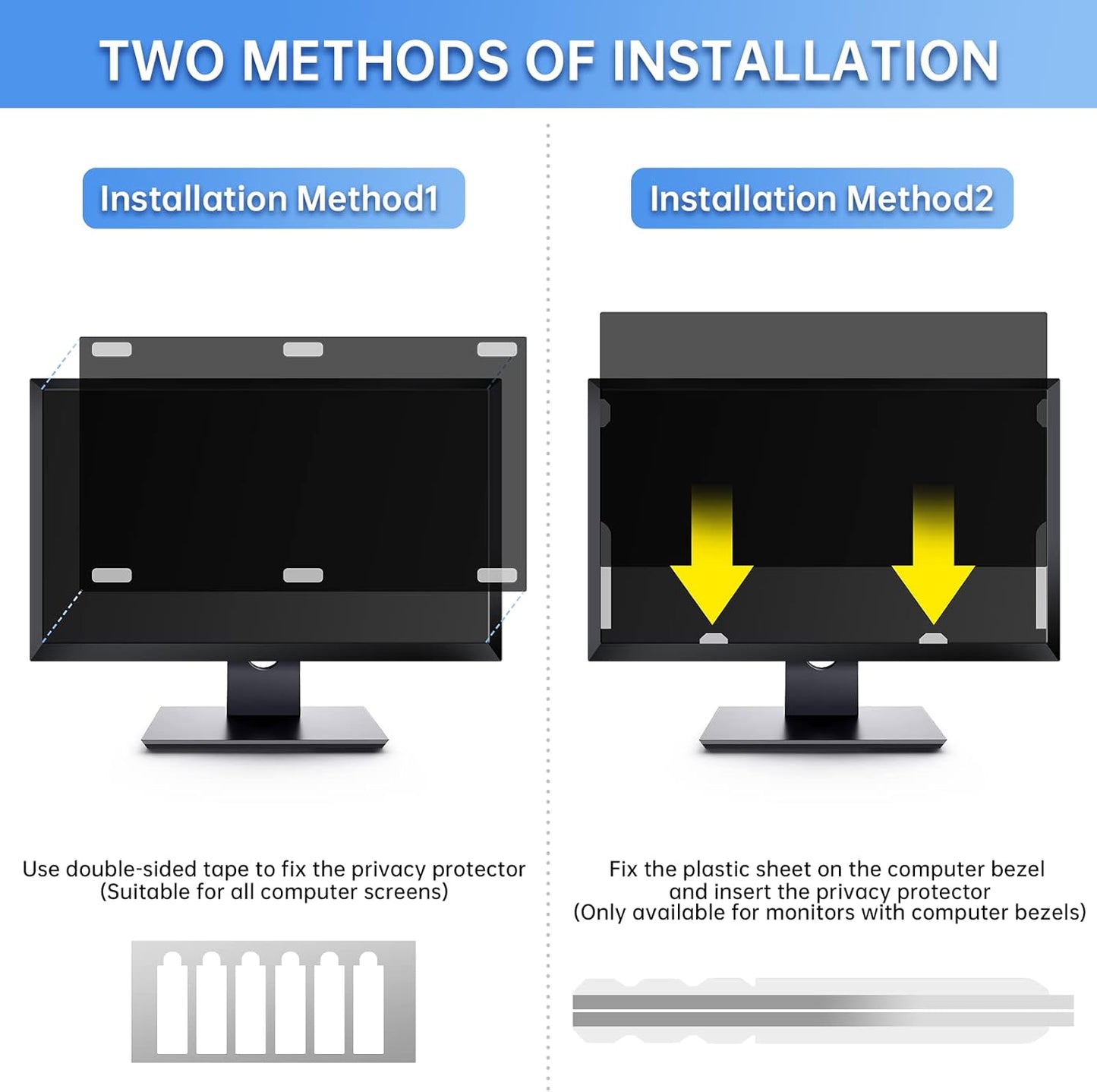 Privacy Screen Filter for 27 inch Widescreen Monitors-Privacy Screen for Computer Monitor-Computer Privacy Screen(16:9 23.5”x13.23”)