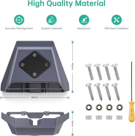 XLTTYWL Starlink Gen 3 Mount, Premium Heavy Duty Starlinks Gen3 Standard Mobility Roof Mount for Gen 3/V3 Starlink Flat Standard Dishy Fits RV, Boat, Wood, Metal, Plastic or Slotted Vehicle Rails