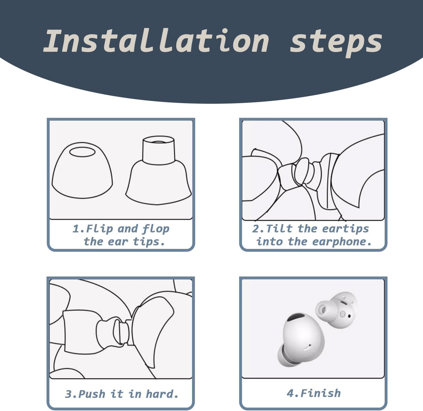 6 Pairs Replacement Eartips for Samsung Galaxy Buds Pro Headphones, Silicone Tips Earbuds Eartips Set, L/M/S Earplug Replacement Accessories (Purple, with Pen)