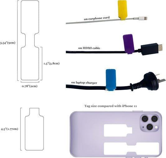 Mr-Label – 40 Pcs 0.78" x 3.54" Hook and Loop Cable Labels –Cord Tags – Upgraded Writable Cable Wraps for Clear Writing - Writable Wire Labels for Cable Management | Electronics Computers (8 Colors)