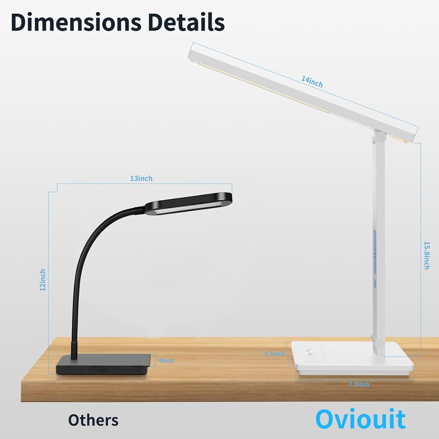 10 in 1 Smart Desk Lamp Led, Desk Light for Colleage Drom Room Office, Eye-Caring Table Lamp with Night Light, Lamp for Desk with 10W Wireless Charger, Dimmable Touch Lamp, Birthday Gifts for Women