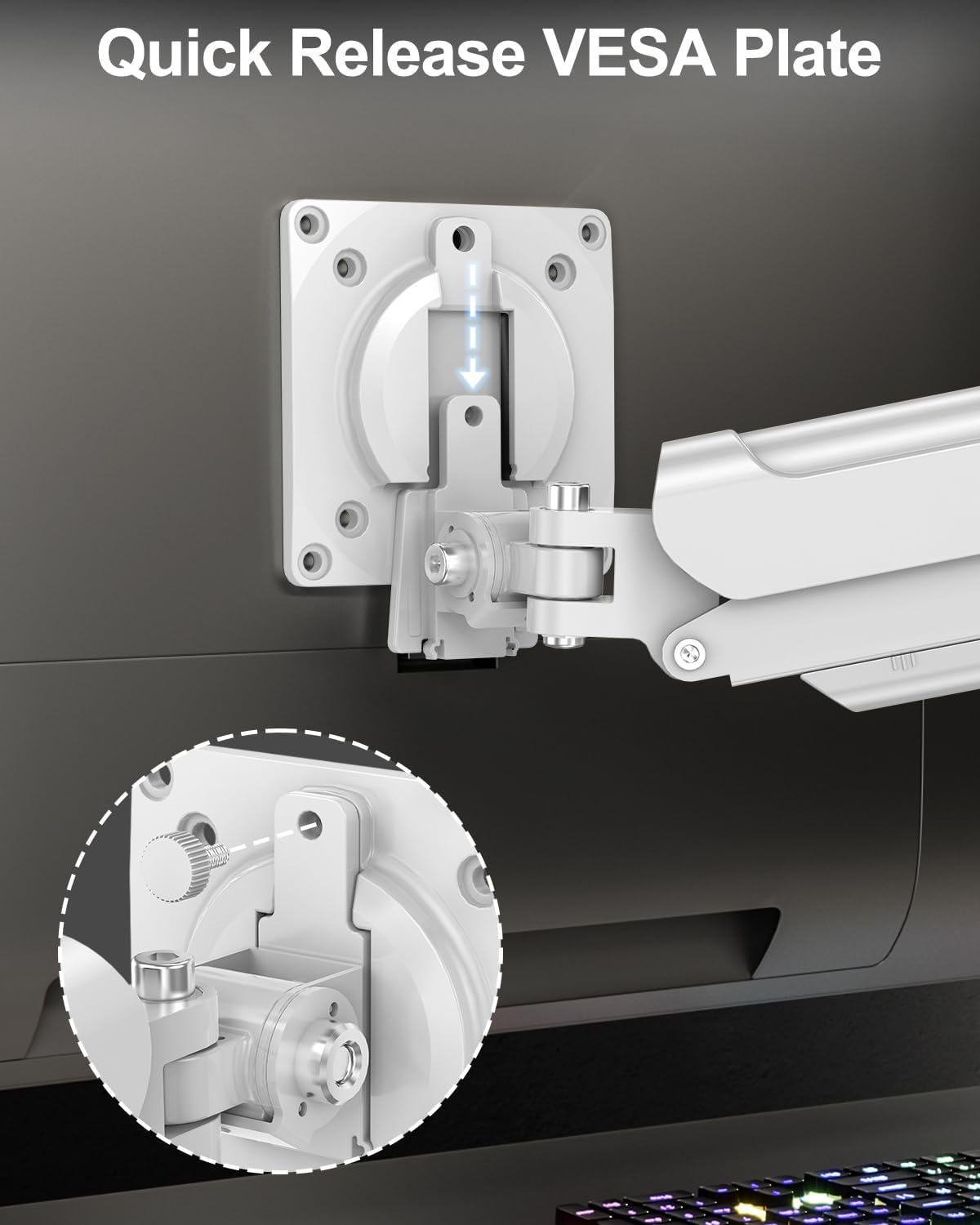 Single Monitor Arm Fits up to 32 Inch Computer Screens, Holds 4.4-22lbs, Full Motion Gas Spring Desk Mount, VESA 75x75, 100x100, Freelift Pro