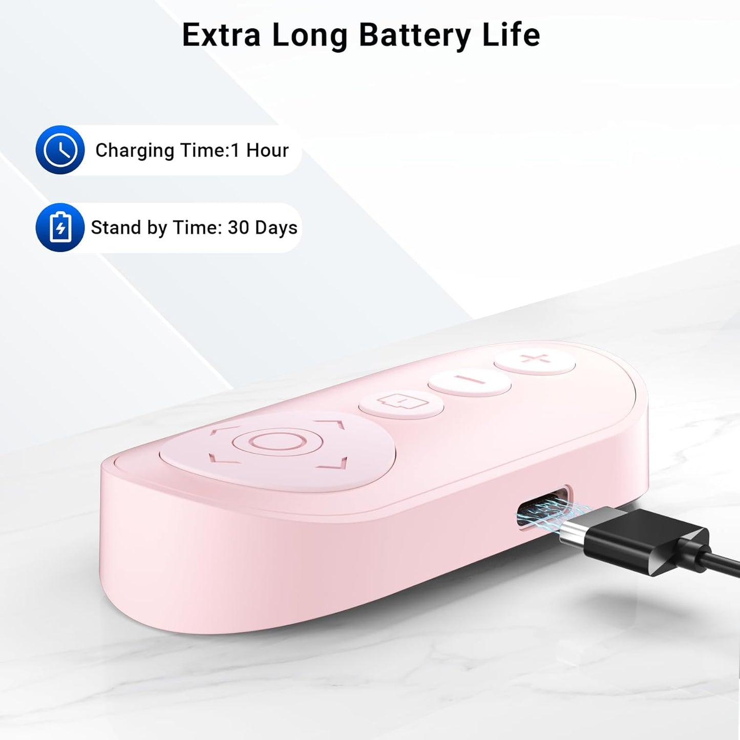 Wireless Camera Remote Control with Zoom for iPhone & iPad, Versatile Shutter with Front/Rear Camera Switch for Photo & Video, Smartphone Remote Clicker for TikTok