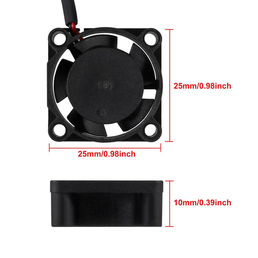 UMLIFE 4pcs USB 5V DC Fan 2510 Small 2 pin Cooling Cooler Computer 25mm X 10mm (25x25x10)