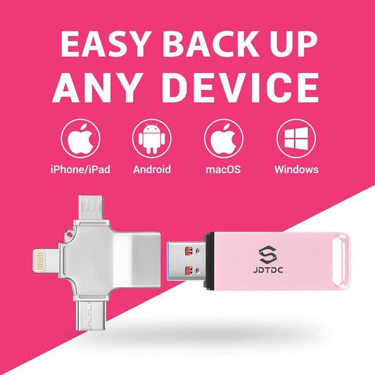 Multiport-Photo-Stick-USB-Flash-Drive 128GB | Truly Automatic Backup for iPhone iPad Android PC Mac | Offline Secure Photo Backup Storage Easy Photo Backup & Transfer Device Picture Saver MemoryStick