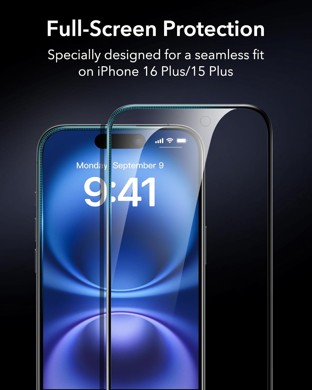 ESR 3 Pack for iPhone 16 Plus/iPhone 15 Plus Privacy Screen Protector, Anti-spy Tempered-Glass Privacy Screen Protector with Easy Installation Tool, Micro-Curved Edges, Case Friendly