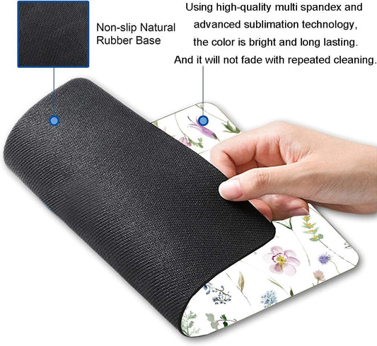Mouse Pad, Premium-Textured Mouse Mat, Non-Slip Rubber Base Mousepad for Laptop, Computer & PC,9.5×7.9 in,Beautiful Flowers Plants