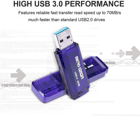 INLAND Micro Center SuperSpeed 5 Pack 64GB and 5 Pack 32GB USB 3.0 Flash Drive Mixed Multipack Thumb Drive Memory Data Storage Bulk, Much Faster Than USB2.0 Flash Drive