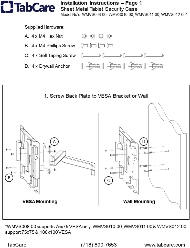 TABcare Locking Security Metal Case for Apple iPad 10 10.9" 2022, iPad 11" 2025 Tablet for Kiosk, POS, Store, Show Display (Black)