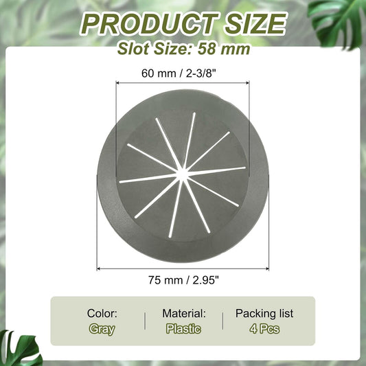PATIKIL Desk Grommet 2-3/8", 4 Pcs Round Cable Grommet Cord Hole Cover with Adhesive Tape Flexible Table Wire Organizer for Office Home Table Countertop, Gray