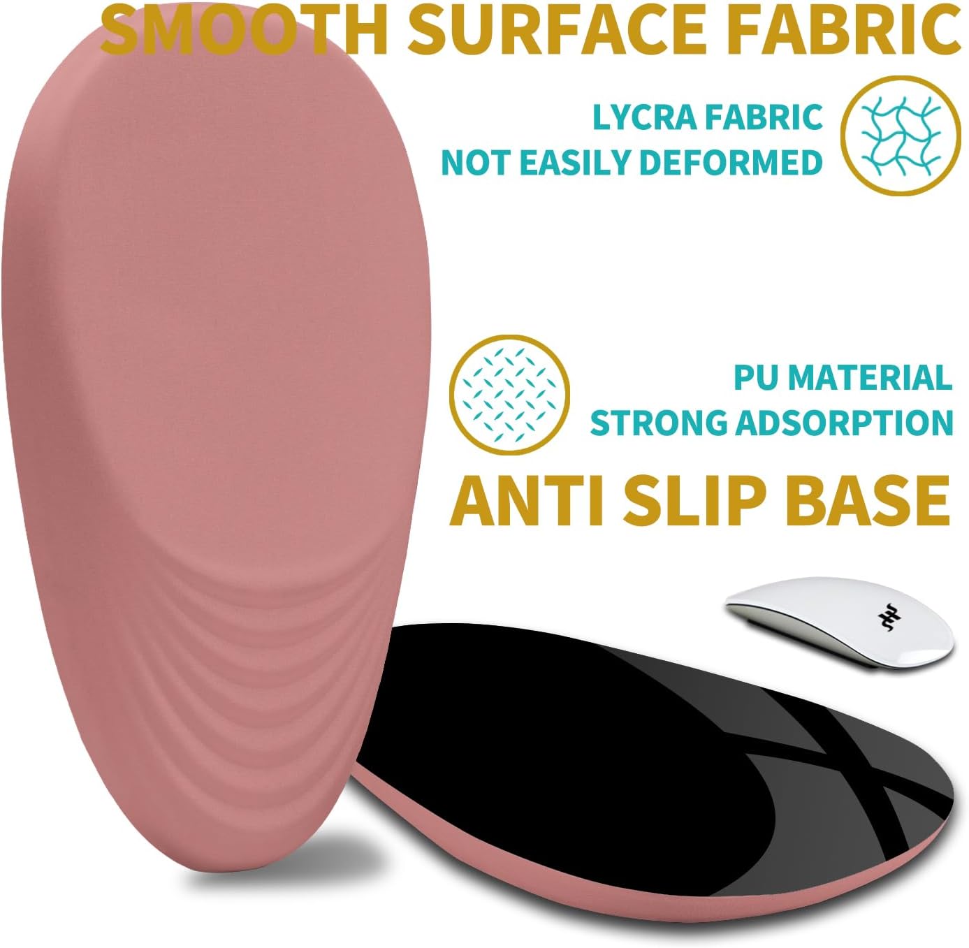 Hokafenle Ergonomic Mouse Pad Wrist Support with Stepped-Wedge Design, Wrist Rest Pain Relief Mousepad Filled with Memory Foam, Carpal Tunnel Mousepad for Wireless Mouse(12x8 inch, Pink)