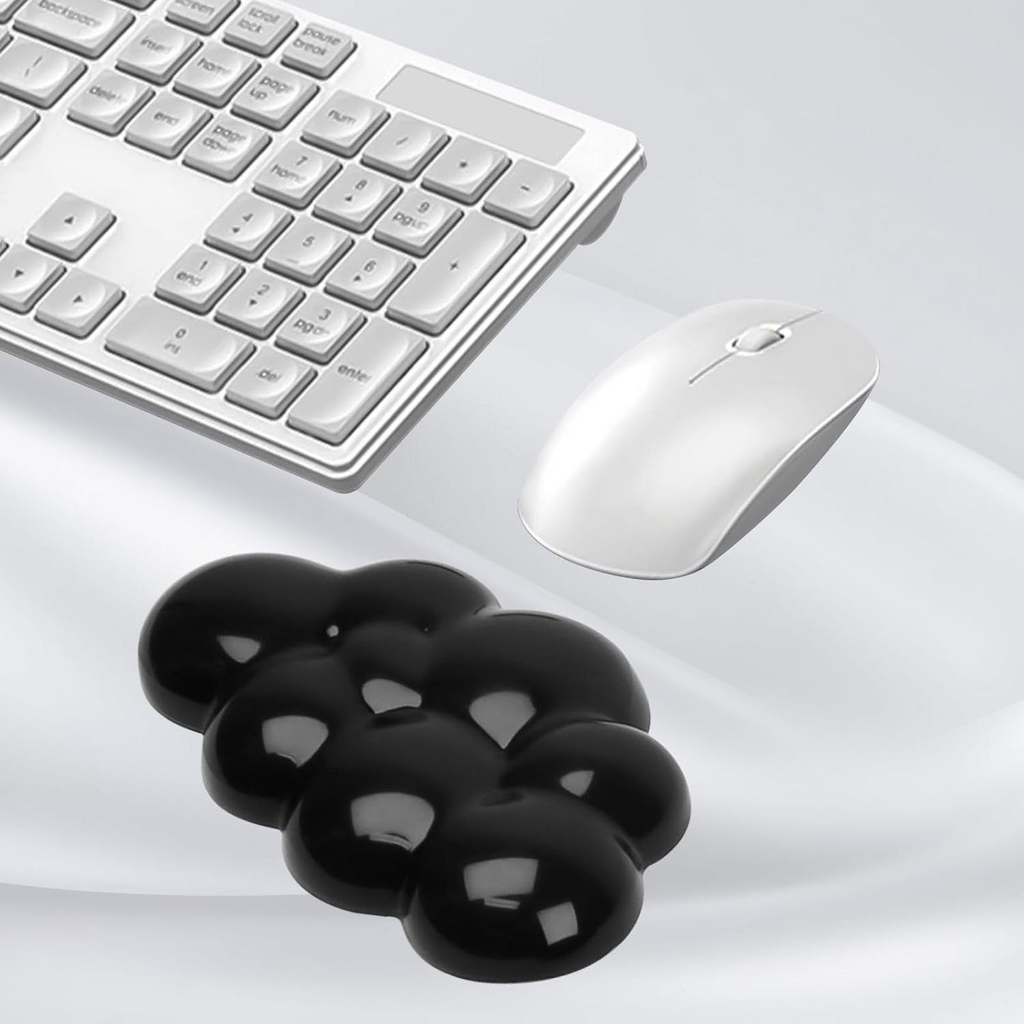 Gel Cloud Mouse Wrist Rest, Cute Wrist Support and Arm Support for Mouse Rest Typing Pain Relief,Suitable for Office/Computer/Laptop/Gaming (Transparent Black)