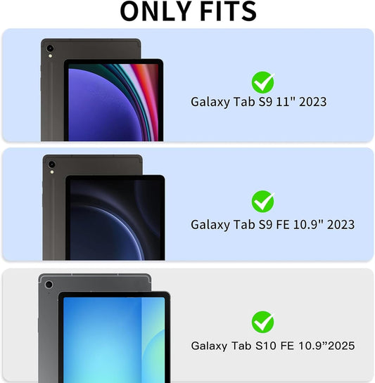 Backlit Keyboard Case for Samsung Galaxy Tab S10 FE/S9 FE 5G 10.9"/ Tab S9 11", Smart Case with 7 Colors Backlight Detachable Wireless Keyboard Cover with S Pen Holder,Magnetic Detachable,Black