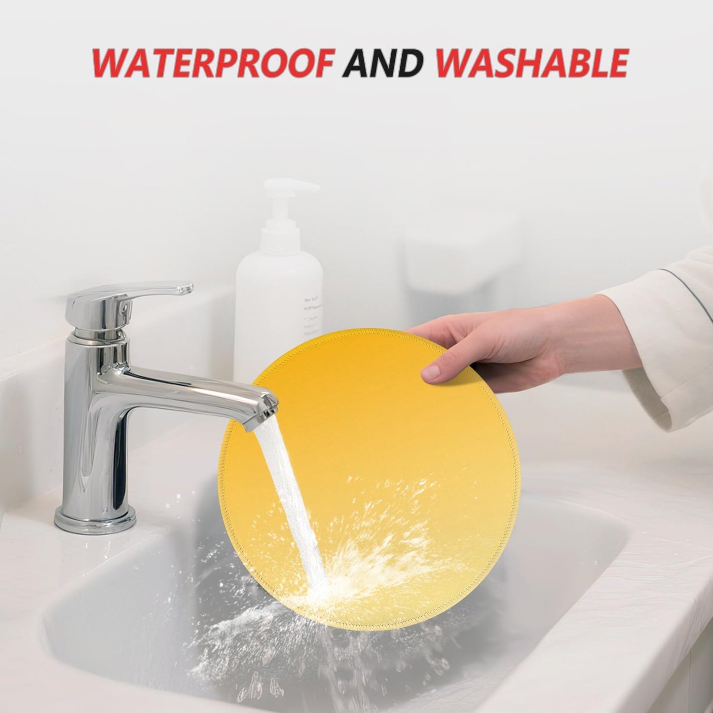 ITNRSIIET Mouse Pad Non-Slip Rubber Base Smooth Surface Stitched Edges Waterproof Durable Compatible with All Mice for Office & Gaming, Desk Accessory, Diameter 8.7 inch, Yellow Gradient