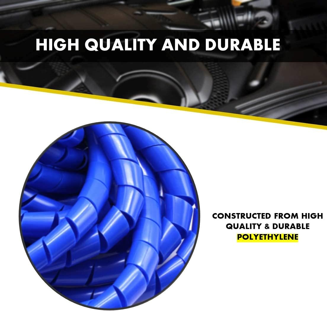 Kable Kontrol Vortex Spiral Cable Wrap - 3/8” Inch 100’ Feet Long - Hose Protector Flexible Polyethylene Wire Conduit Tubing Cable Sleeve Cord Cover to Organize Wires – Black