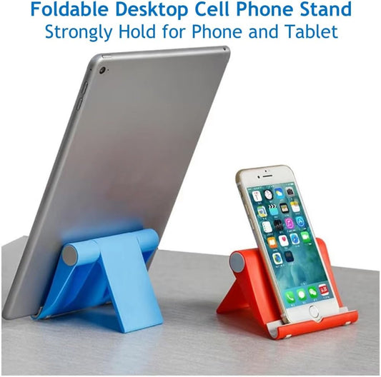 Cell Phone Stand for Desk Foldable Cell Phone Holder Desk Tablet Holder Mobile Phone Dock, Multi-Angle Universal Adjustable Tablet Dock Compatible with Most Cell Phones (Purple)