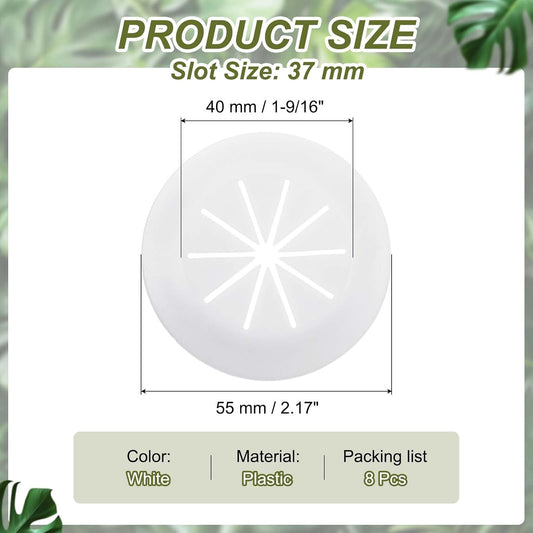 PATIKIL Desk Grommet 1-9/16", 8 Pcs Round Cable Grommet Cord Hole Cover with Adhesive Tape Flexible Table Wire Organizer for Office Home Table Countertop, White