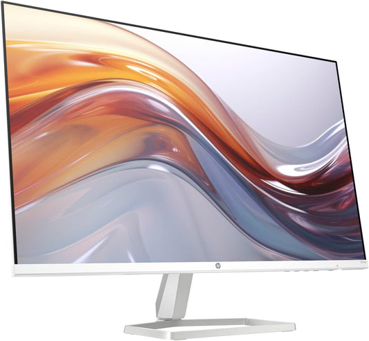 HP Series 5 527sa Monitor with Speakers (Replaces M27fwa) 27" 100Hz IPS FHD 99% sRGB 300 Nits Display, Adjustable Tilt, Flicker-Free, Anti-Glare, White/Silver w/DKZ USB Port Expander (2 Pack)