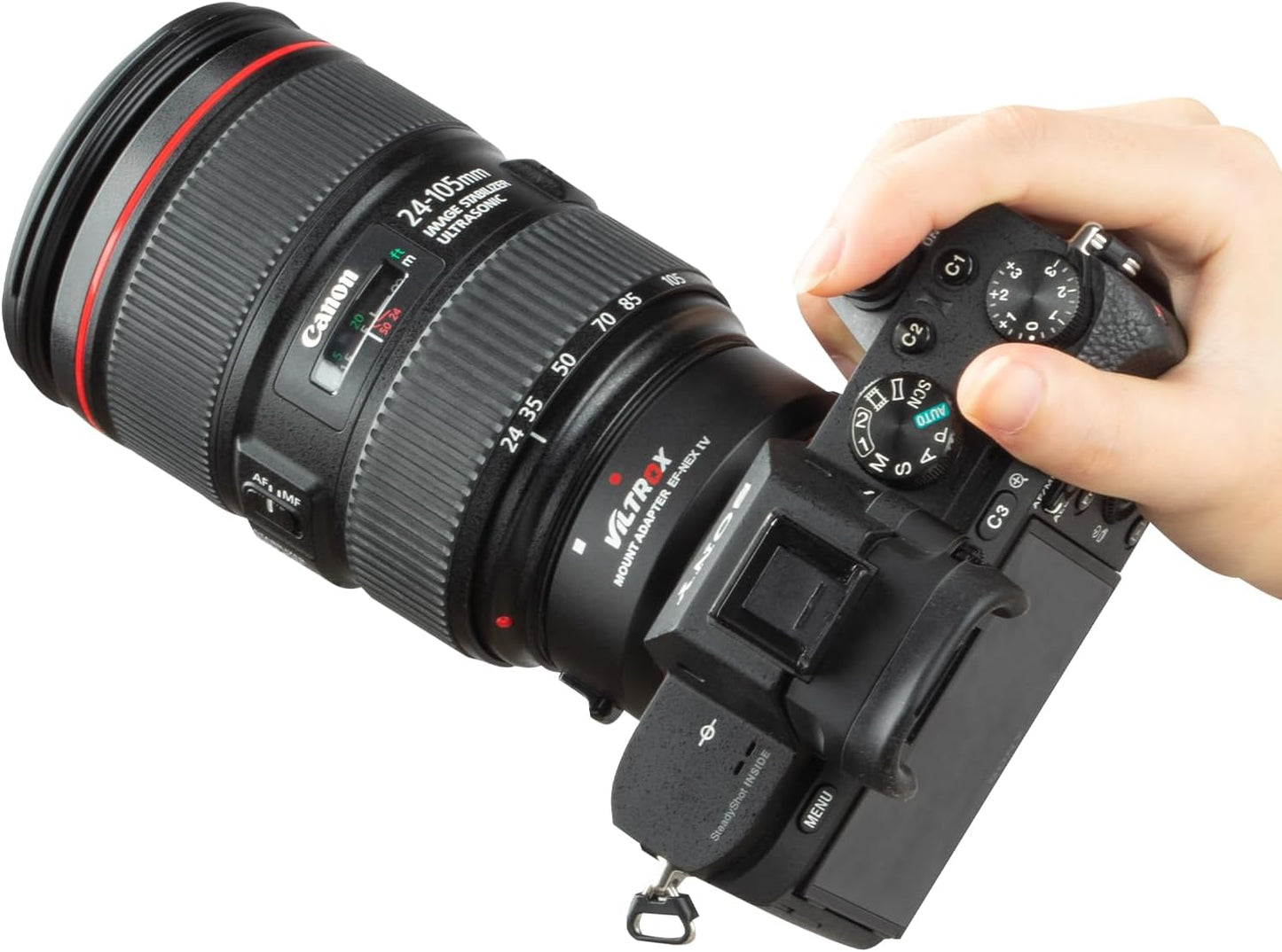 Viltrox EF-NEX IV Lens Adapter EF/EF-S Lens to E-Mount Auto Focus Lens Adapter Ring for Canon EOS EF/EF-S Lens to Sony E Mount Cameras A9 A9II A7IV A7III A7R A7 A6700 A6600 A6000 NEX-VG30 NEX-EA50