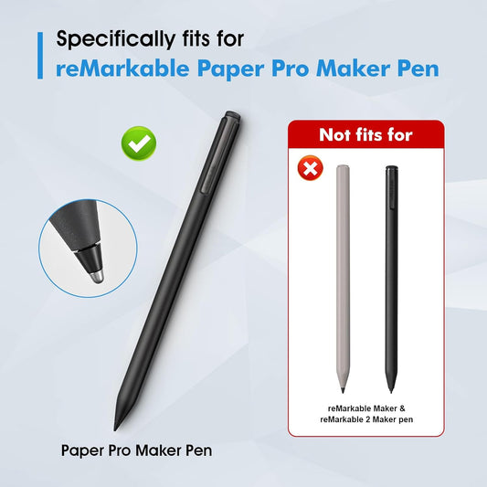 REEYEAR Replacement Tips Set fits for Remarkable Paper Pro Maker Pen, 2 Pack No Wear Out Titanium Alloy Tips, Durable Nibs, Fine Point Design for Precise Writing, Long-Lasting (Not for rM1/2)