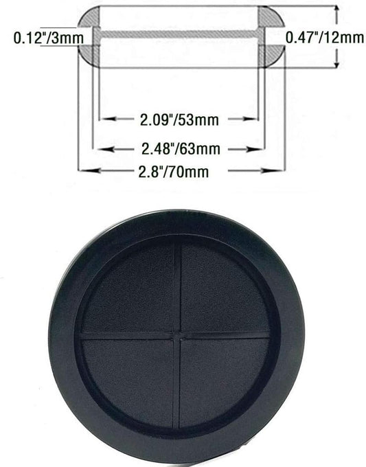 Rubber Grommet,2-1/8"ID 2-1/2"Drill Hole,Hole Grommets,Synthetic Rubber Grommets Wire Protection Firewall Hole Plug, Round