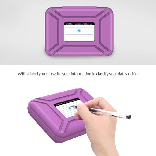 ORICO External Hard Drive Case for 3.5 Inch HDD/SSD 5 Packs Portable Hard Drive Carrying Protective Storage Box Anti-Static and Shockproof (Multicolor)-PHX5C