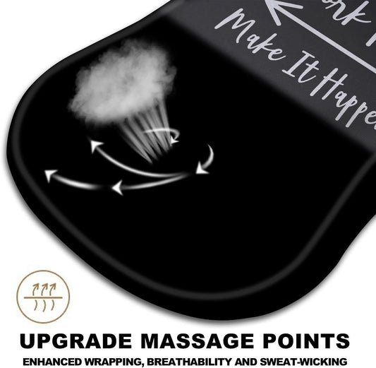 Mouse Pad Wrist Support, Ergonomic Mouse Pad with Massage Dot, Comfortable Computer Mouse Pad for Laptop, Wrist Rest Pain Relief Mousepad with Non-Slip PU Base for Office & Home, 12 x 8 in