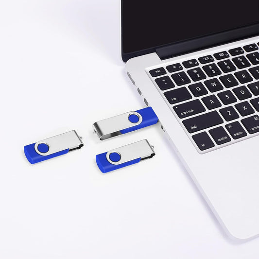 1GB USB Flash Drives 100 Pack, EASTBULL USB 2.0 Flash Drive Bulk Thumb Drive Pack Memory Stick Swivel Pen Drives (Blue)