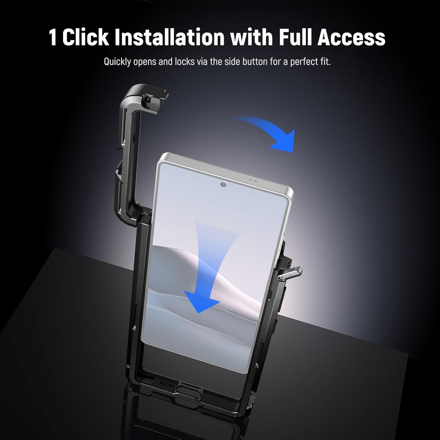 NEEWER PA082 S25 Ultra Phone Cage Holder for Recording Filming with 2X Handle, 67mm Filter Adapter, 17mm Lens Backplate, T Mount Adapter, Video Rig Stabilizer Compatible with Samsung Galaxy S25 Ultra