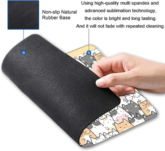 Kawaii Mouse Pad, Cute Cats Mouse Mat, Square Waterproof Non-Slip Rubber Base Computer MousePads for Desk Office Laptop