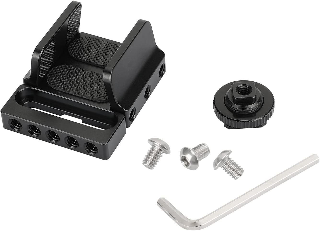 CAMVATE Universal SSD Holder Clamp Adjustable Width (33mm ~ 60mm) with 1/4"-20 Mounting Points & Shoe Mount Connector - 3011
