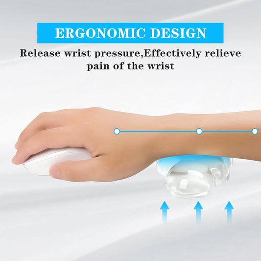 Gel Cloud Mouse Wrist Rest, Cute Wrist Support and Arm Support for Mouse Rest Typing Pain Relief,Suitable for Office/Computer/Laptop/Gaming (Transparent White)