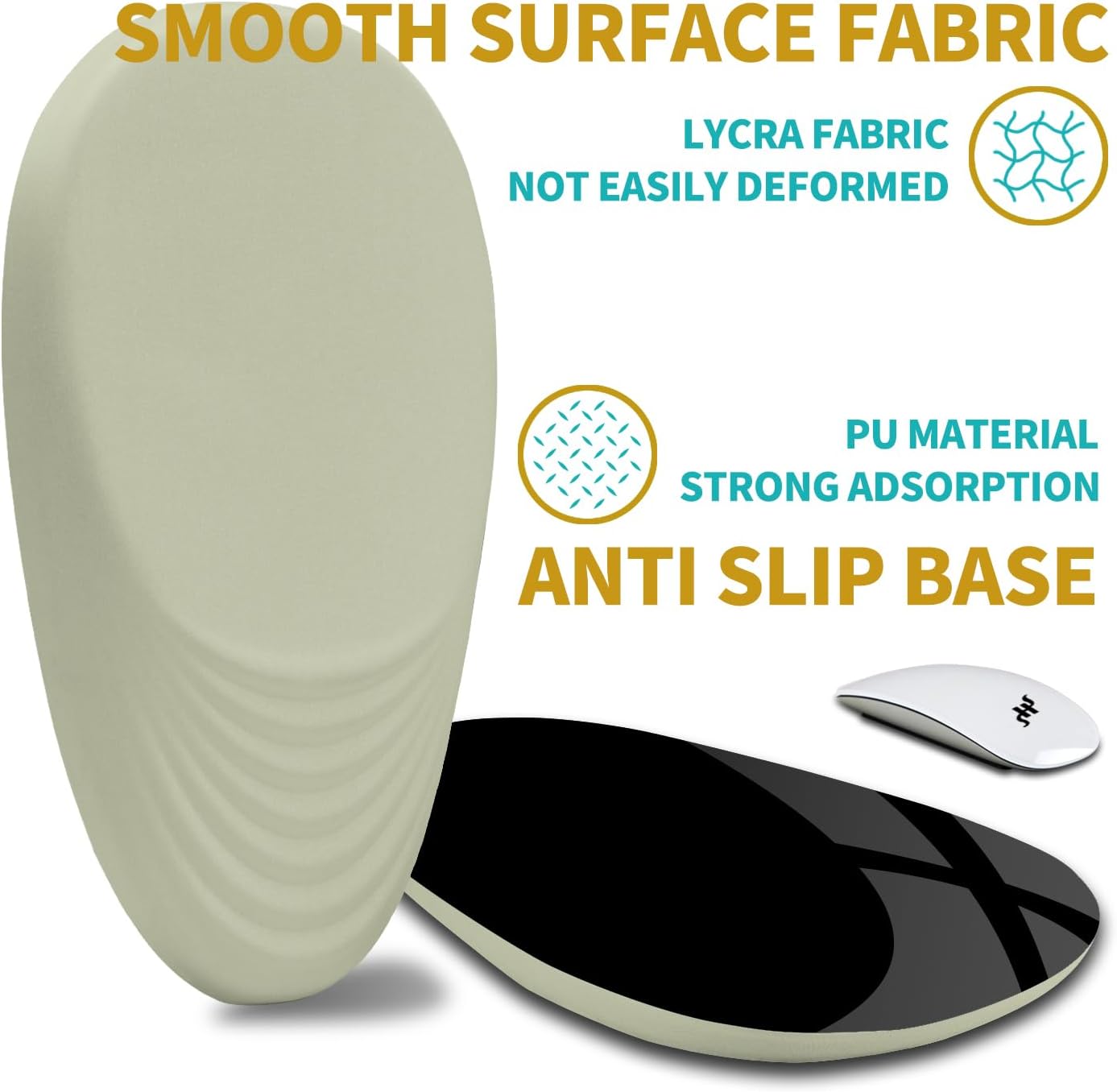 Hokafenle Ergonomic Mouse Pad Wrist Support with Stepped-Wedge Design, Wrist Rest Pain Relief Mousepad Filled with Memory Foam, Carpal Tunnel Mousepad for Wireless Mouse(12x8 inch,Beige)