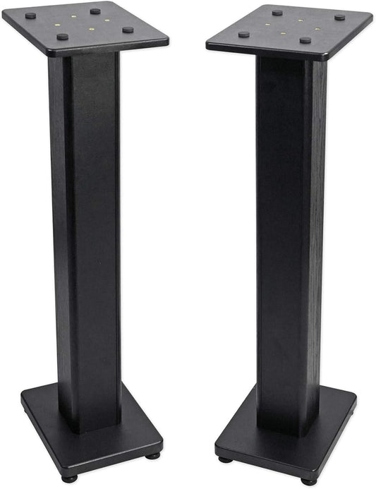 Rockville Pair RHTSB 36 Inch Bookshelf Speaker Stands, High-Performance Wood, Cable Management, Dual Platform Sizes, for Home Theater and Studio Monitors