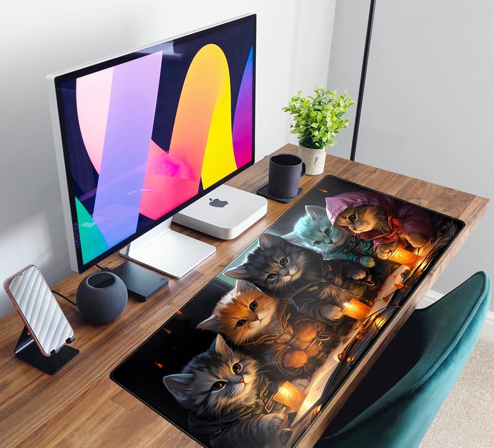 Commander Roleplay Desk Pad Mat Role Gaming XXL Big Mouse Pad Gaming Tabletop Game Gamer Gift - Mousepad XXL Laptop Computer Keyboard Pad with Stitched Edges Anti-Slip Funny Deskpad 31.5x15.7 in