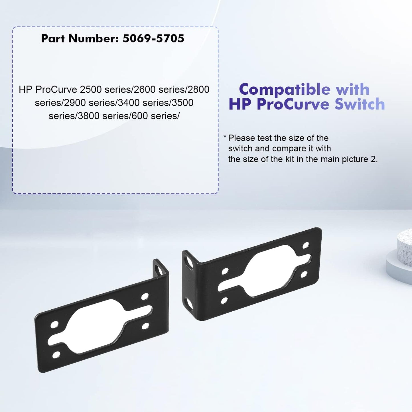 Rack Mount Kit 1U Universal Rack Ears for HP/ProCurve/Aruba/OfficeConnect/HPE Switches