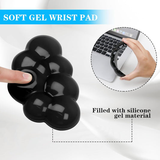 Gel Cloud Mouse Wrist Rest, Cute Wrist Support and Arm Support for Mouse Rest Typing Pain Relief,Suitable for Office/Computer/Laptop/Gaming (Transparent Black)