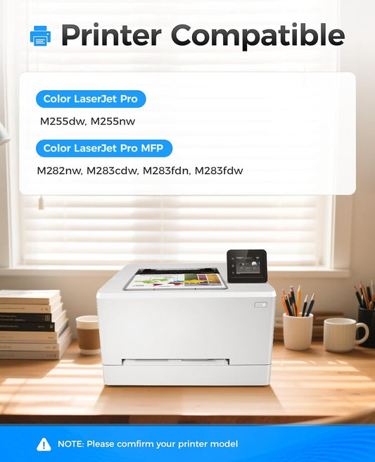 206X Toner Cartridge Set 4-Pack High Yield Replacement for HP 206X W2110X W2111X W2112X W2113X Compatible for HP Color Laserjet Pro MFP M283cdw M283fdn M283fdw M282nw M255dw M255nw Printer Ink 206A