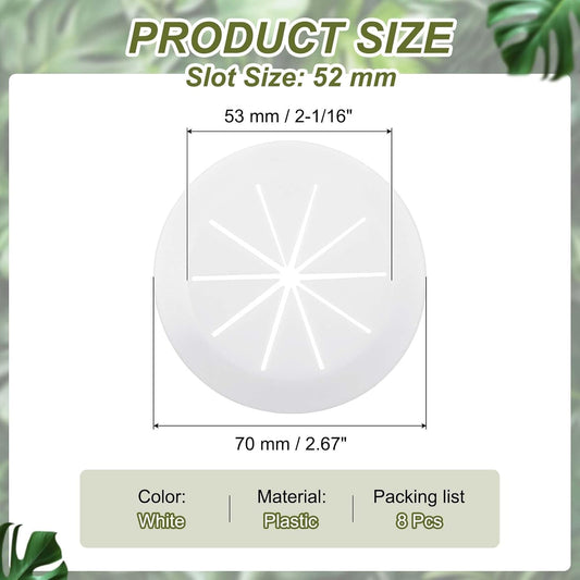 PATIKIL Desk Grommet 2-1/16", 8 Pcs Round Cable Grommet Cord Hole Cover with Adhesive Tape Flexible Table Wire Organizer for Office Home Table Countertop, White