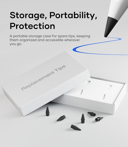 Replacement Pencil Tips for Apple Pencil Pro, Pen Tips for Apple Pencil 2nd Gen/1st Gen/USB-C, Wear-Resisting Pencil Nibs with Storage Box, Pen Nibs Set Compatible with Apple Pen (6 Pack, Black)