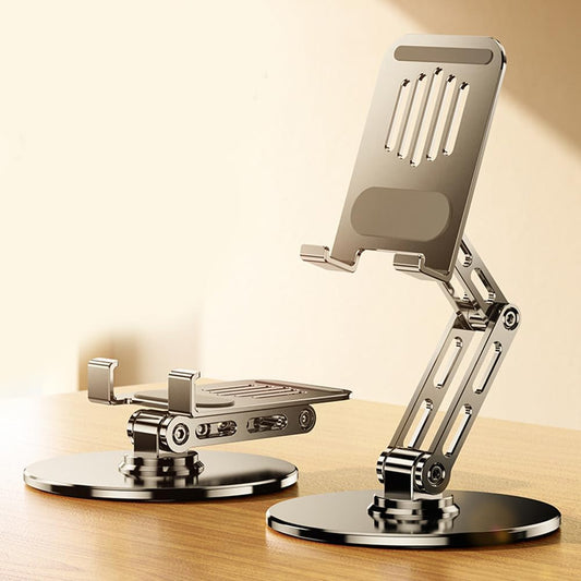 360° Rotating for iPad Stand for Desk Cell Phone Holder Adjustable Tablet Stand for Desk, Aluminum Alloy, Silver,for Ipad Tablet Kindle Stands Holder Compatible 4.7"-12.9"