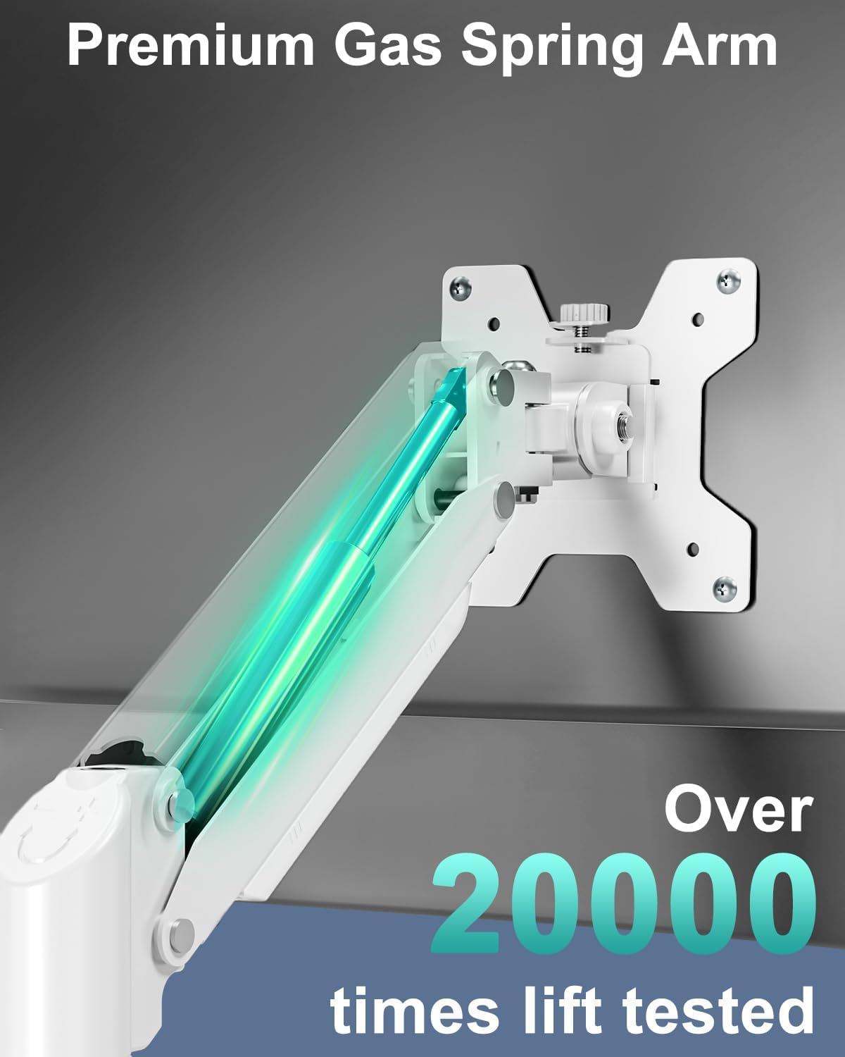 Single Monitor Mount Arm, VESA Desk Mount Stand for 13-32 inch Computer Screen up to 22 lbs, Adjustable Height Tall Monitor Arm with Tilt Swivel Rotation, VESA 75 100mm, White, Freelift