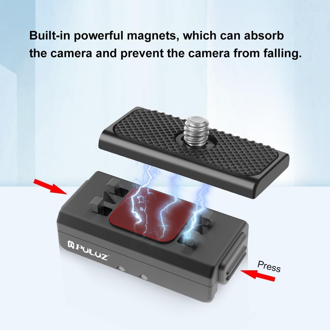 PULUZ Quick Release Mount for Insta360 Ace/Ace Pro / X4, Magnetic Camera Quick Release Tripod Mount Metal Connection Plate Adapter Accessories Kits