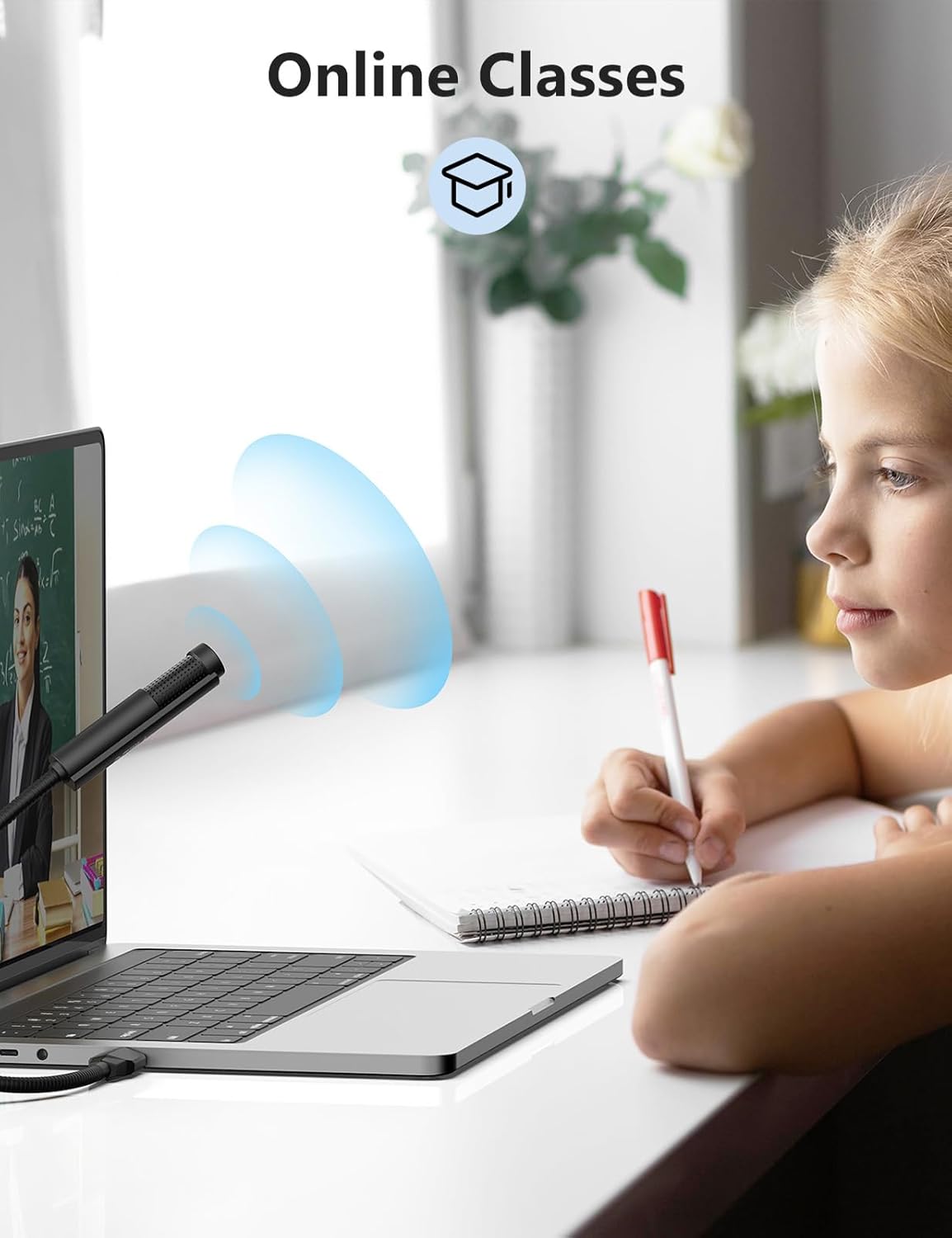 MillSO USB Microphone for Laptop Gooseneck Portable Mini USB Computer Microphone Plug&Play Omnidirectional External PC Microphone for YouTube, Streaming, Podcasting, Recording, Gaming - 1 FT